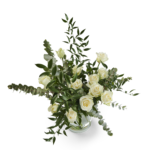 Boeket met 12 witte rozen